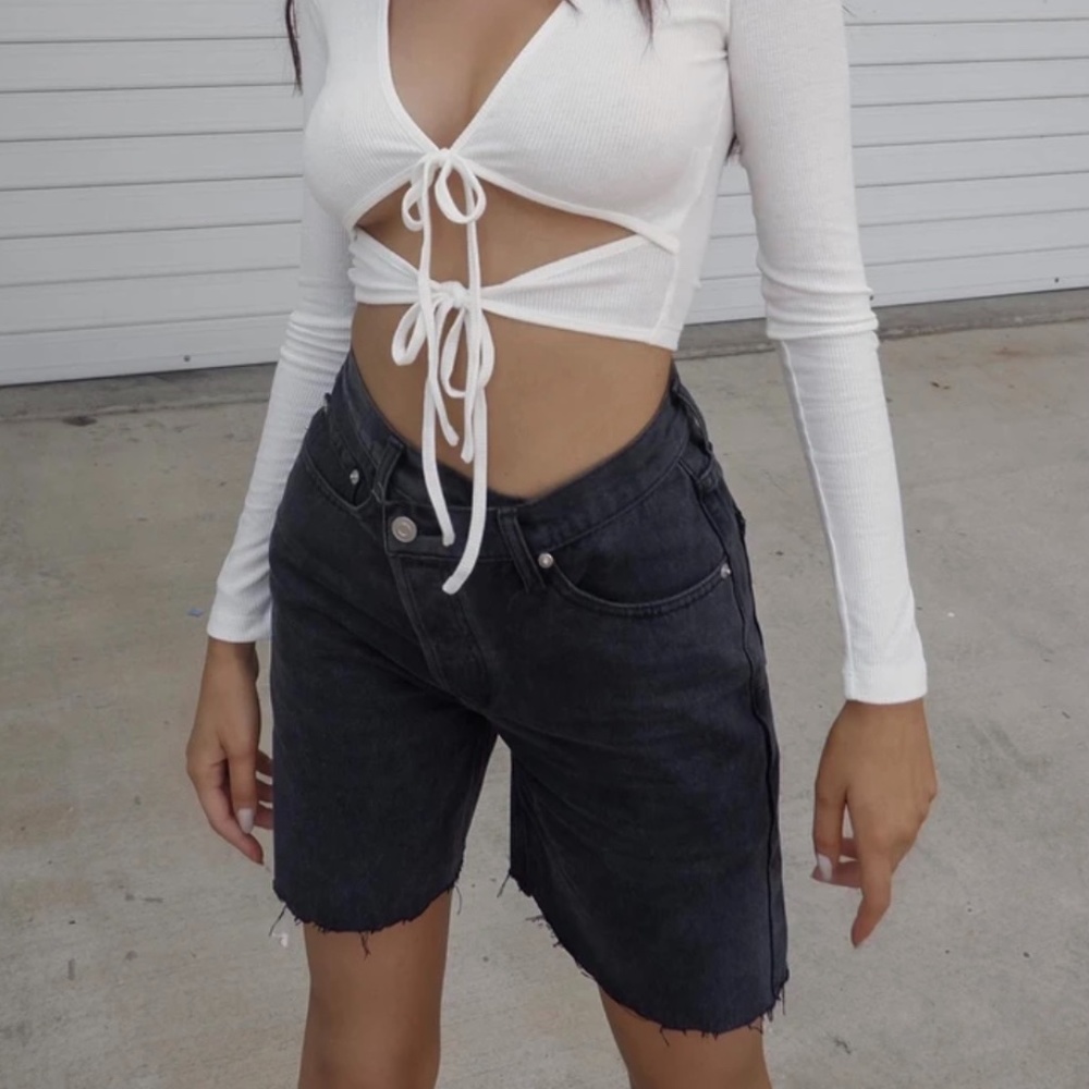 Princess Polly Black Jean Shorts